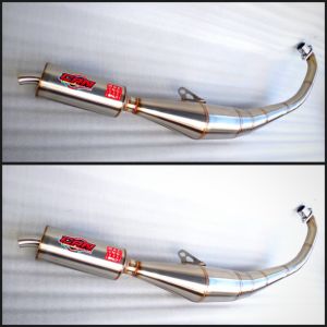knalpot satria 2tak standar racing stenlis original Crn muffler satria hiu satria ru
