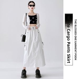 Miiow | Slimming High Waist Midi Skirt For Women Workwear Style Cover Hip A-Line Split Back Bodycon Skirt Casual Polyester Fiber