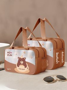 กระเป๋าใส่เครื่องสำอางขนาดใหญ่พกพาสะดวกสำหรับเดินทาง วัสดุ PVC ลายการ์ตูน ป้องกันน้ำ สำหรับการอาบน้ำและว่ายน้ำ