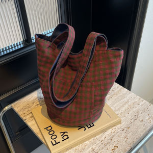 Casual Canvas Denim Bucket Bag Single Shoulder Commuter Bag for Students And Youth Spring Summer New Style Small Square Bag