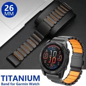 Dây Đeo Đồng Hồ Nam Nữ Quickfit Titanium Khóa Từ Tính 26mm/22mm Tương Thích Với Garmin Fenix 8 7 6 5 7X 6X 5X Descent Mik2 Enduro 3 2X