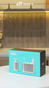 Combo bình nước rửa tay và giá bàn chải Joseph Joseph 70551 inox xám SNTKITCHEN 350017