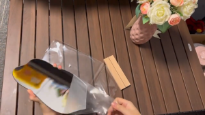 ALX MALAYSIA Acrylic Wooden Base Desk Mirror DIY Decoration Aesthetic Mirror Home Makeup Mirror Beauty Mirror Cermin 镜子