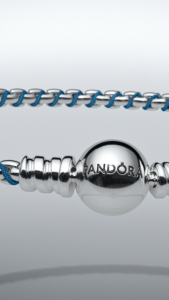 Pandora Blue Cord Snake Chain Bracelet
