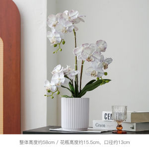 ดอกไม้เทียมมุกปีกผีเสื้อสไตล์จีนใหม่ ช่อดอกไม้ปลอมในตู้ไม้ไผ่สำหรับตกแต่งบ้าน ดอกไม้แห้งพลาสติกสำหรับตกแต่งโต๊ะทำงาน