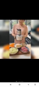 Blender Chopper 2L Mesin Stainless Steel Food Processor / Blender Coper Kapsul Portable
