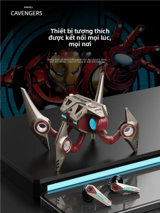 Tai Nghe Bluetooth Không Dây Có Hình Dạng Đặc Biệt Của Marvel Tai Nghe Không Dây Giảm Tiếng Ồn Với Thời Gian Chờ Pin Dài Tai Nghe Trong Tai Chống Nước Cho iPhone