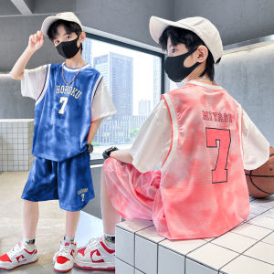Bộ Đồ Thể Thao Mùa Hè Thoáng Khí Cho Bé Trai Quần Áo Bóng Rổ Nhanh Khô Lưới Cỡ Trung Và Lớn Cho Trẻ Em