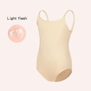 Girls Ballet Leotard Nude Camisole Kids Seamless Underwear Dance Bodysuit for Practice Performance Gymnastics