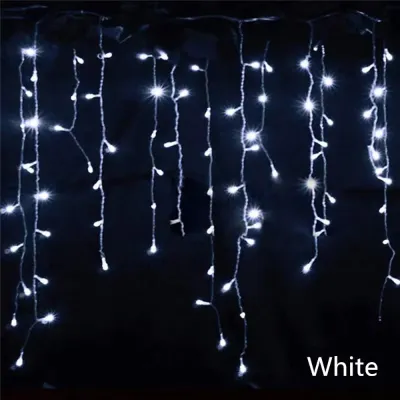 4Mx0.6M Curtain LED Icicle String Lights EU Plug Christmas Garland Droop Light Wedding Garden Street Outdoor Decorative Lighting