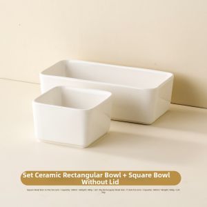 onlycook | Multipurpose Ceramic Square Steaming Bowl with Lid