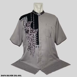 Baju Koko Terbaru Lengan Pendek Dafa Navy Koko Bordir Big Size Kemeja Koko jumbo XXL XXXL XXXXL XXXXXL