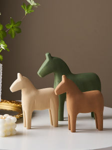 FANJIUSHI | Vintage Wooden Artistic Horse Statue Decor