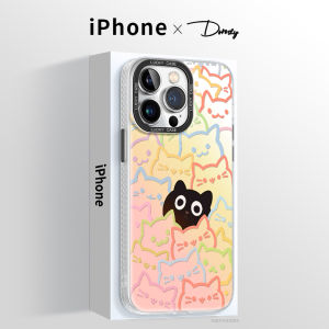 Laser Cut iPhone 16 pro Max Cute Creative Personalized plus Case Anti-Fall Gradient Color Stacked Cat Design for Men And Women