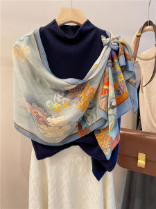 Elegant Long Silk Scarf Womens Spring Summer Autumn Fashionable Decorative Neckwear Versatile Multi-Functional Chinese Style