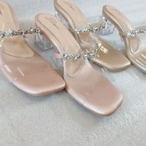 Bellissimo Auora Sandal Wanita Heels Hak Kaca 5 Cm Kekinian
