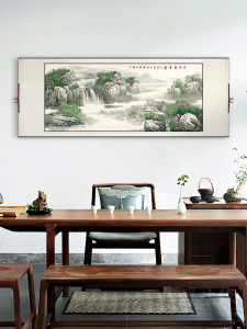 New Chinese Style Scroll Painting Wall Art Living Room Decorative Landscape National Painting Restaurant Study Room Sofa Background