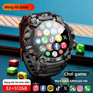 Đồng Hồ Thông Minh Màn Hình AMOLED 1.95 Inch Hỗ Trợ 4G 5G Toàn Mạng Camera Kép 800W GPS WiFi NFC Khe Cắm SIM Hệ Điều Hành Android Wear Chức Năng Theo Dõi Sức Khỏe