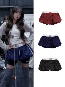Naval Blue Pleated Double Layer Mini Skirt Womens Sweet Spicy Style Flower Bud Skirt Sportswear Casual Tennis Apparel