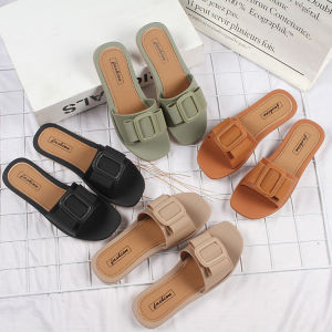 1100 รองเท้าแตะแบบสวม บวกเพิ่ม 1 ไซส์ เข็มขัด รองเท้าแฟชั่นผู้หญิงใส่นิ่มสบาย