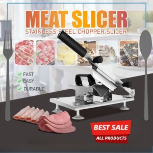 High Quality Stainless Steel Meat Slicer Cutter Chopper Manual Adjustable Frozen Meat 0.3-8MM