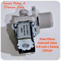 Elbow Knee Solenoid Selenoid Valve 220v 220 volt 3/4” 0.75 inch Kran Air Elektrik  utk Hidroponik RO Mesin Cuci dll. 