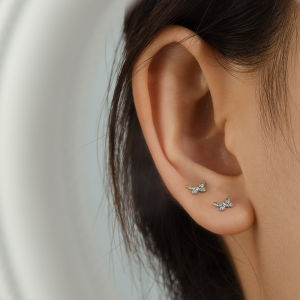 [ILOVEDIY] Bow Stud Earrings Womens Screw Fastening Alloy Stud Earrings Simple and Beautiful