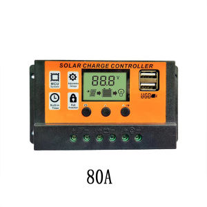 diymore | 12V/24V 80A 100A Solar Controller with LED LCD Display Solar Panel Controller Solar Panel Battery Regulator USB Port