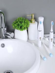 Wall-Mounted Dental Cup And Toothbrush Holder Set No Drilling Required