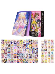 92-Piece Anime LOMO Card Set Sailor Moon Double-Sided Color Printed Greeting Stickers Collectible Cards Cute Rabbit Design