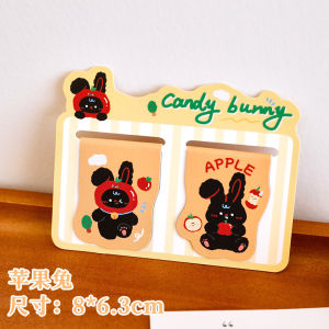 Cute Brown Sugar Rabbit Magnetic Bookmark Student Cartoon Double Reading Book Folder Girl Heart Black Rabbit Stationery Bookmark