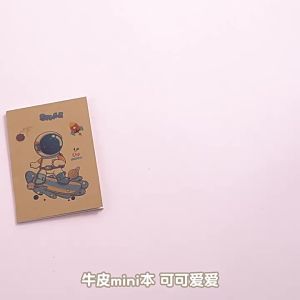 10 Pcs Random A Pattern Cute Mini Retro Kraft Notebooks 16 Sheets Space Cartoon Fruit Cat Dinosaur Pocket Journals School Supply