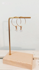 Made-to-Order SG - Minimalist Roundcuff Crystal Earrings Handmade Contemporary Earrings Collection