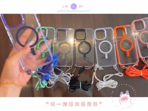 SENSE Luxury Lanyard Magnetic Case for iPhone 17 Air 16 15 14 13 12 11 Pro Max Acrylic Transparent Hard Case