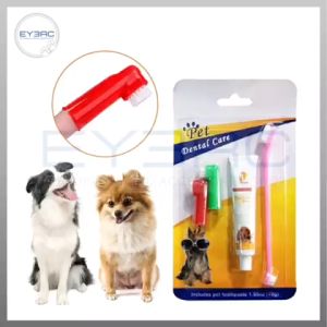 Pet Dental Care Set: 1 pc Toothpaste & 3 pcs Toothbrush