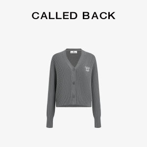CALLED BACK | Embroidery Knit Cardigan V-Neck Short Wool