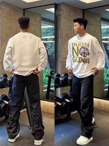 Áo Thun Nam Tay Dài in Đồng Hồ Mỹ Mùa Thu 2025 Cổ Tròn Cotton Nguyên Chất Đơn Giản Áo Lót Thường Ngày Thời Trang Mùa Thu