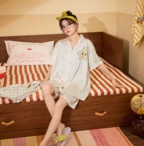 Summer Lightweight Cute Womens Sleepwear Ice Silk