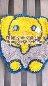 Thảm Lau Chân Dậm Chân Chùi Chân Bằng Vải Siêu Hút Nước Hình Động Vật Dễ Thương