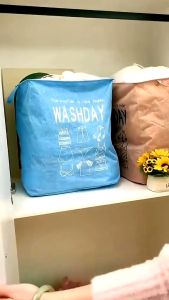 SHENAR LAUNDRY BAG WASHDAY / KERANJANG BAJU KOTOR DENGAN PENUTUP SERUT/TEMPAT BAJU KOTOR/KOTAK BAJU