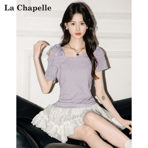 La Chapelle | Áo Thun Ôm Body Cổ Trụ Buộc Nơ