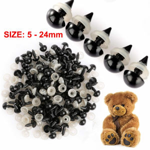 50/100pcs 5-24mm Black Plastic Safety Eyes Eyeball Doll Accessories for Toys Amigurumi DIY Kit Crafts Eyes Animal Doll Decor