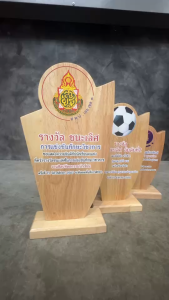 โล่ไม้ยางพารา สามารถเปลี่ยนโลโก้ / ข้อความได้ งานพิมพ์ยูวีลงเนื้อไม้โดยตรง สีสวย สีสด ชัด ทนทาน เปลี่ยน ข้อความ โลโก้ ตามใจลูกค้า แจ้งทางแชท โล่ โล่ไม้ โล่รางวัล