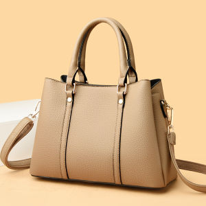 Trendy Large Capacity Soft Leather Handbag Womens Bag Casual Style Multifunctional Mom Bag Fashionable Maternite Bag