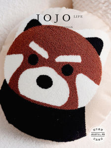 Modern Animal Panda round Cartoon Childrens Cute Pillow Home Decorative Cushion Cover Feather down Insert Included