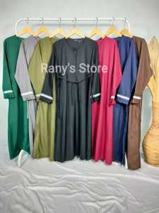 Gamis Hitam Polos Katun Dress Toyobo Remaja Muslimah Kekinian Maxi Busui Syari Daily