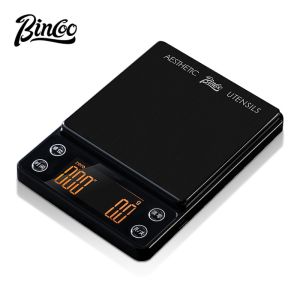 BINCOO เครื่องชั่งอิเล็กทรอนิกส์กาแฟชงด้วยมือระบบการตั้งเวลาแบบอัจฉริยะพิเศษแบบพกพาชาร์จไฟได้อุปกรณ์กาแฟอิตาลี