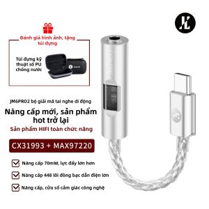 JM6PRO2 Bộ giải mã âm thanh HiFi với chip CX31993 và khuếch đại MAX97220 cho tai nghe di động công suất 70mW thiết kế nhỏ gọn cho người yêu âm thanh