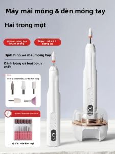Máy Đánh Bóng Móng Tay Điện AiQUE Có Thể Sạc Lại Chuyên Nghiệp Tích Hợp Đèn UV Loại Bỏ Da Chết Dành Cho Tiệm Nail