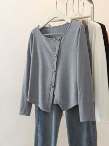 plus Size Womens Fashionable Long Sleeve T-Shirt Conceals Belly Meat Hide And Seek Base Shirt Korean Style Slim Fit round Neck